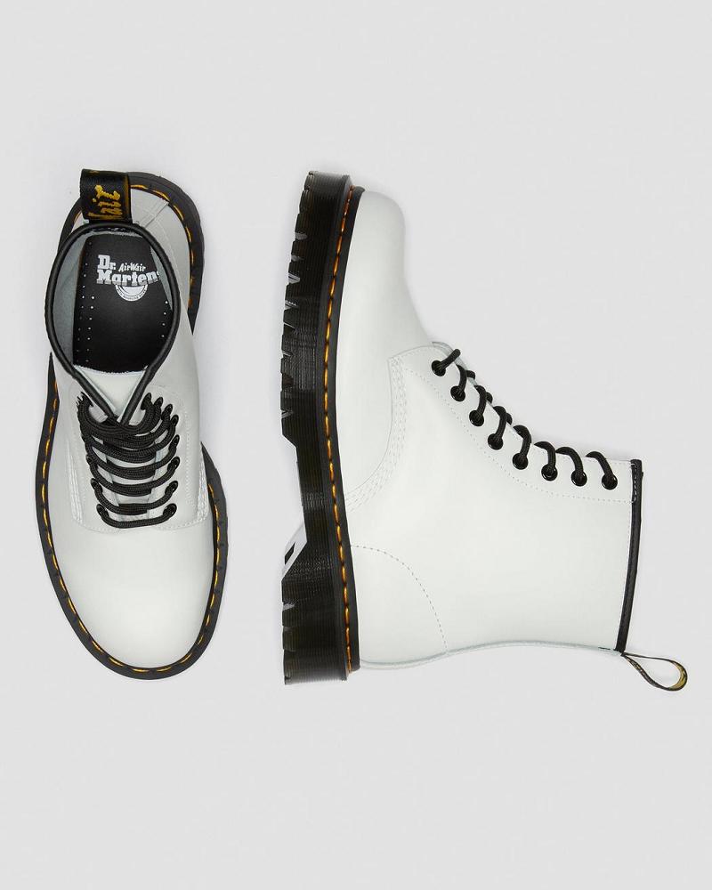 Botas Plataforma Dr Martens 1460 Bex Smooth Cuero Hombre Blancos | MX 25FDN